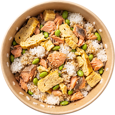 Bowl convencional com alimentos misturados